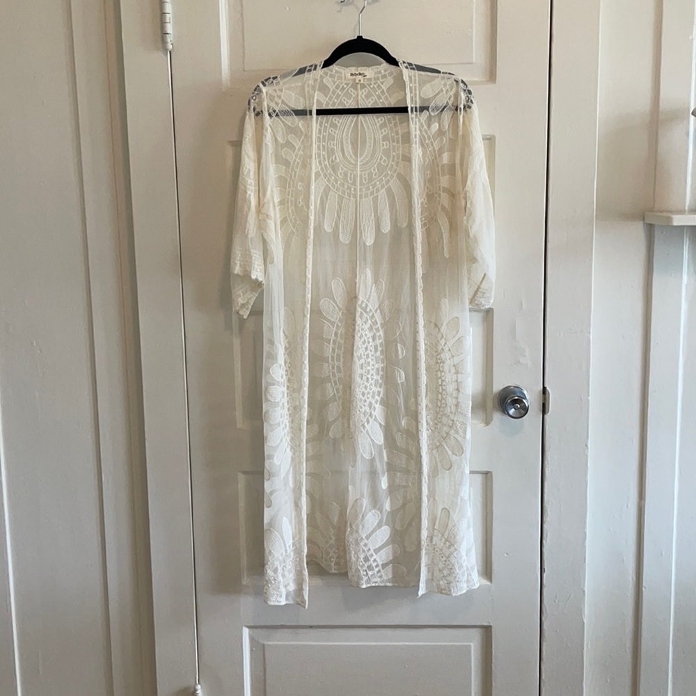 Rebellion White Lace Coverup, size small